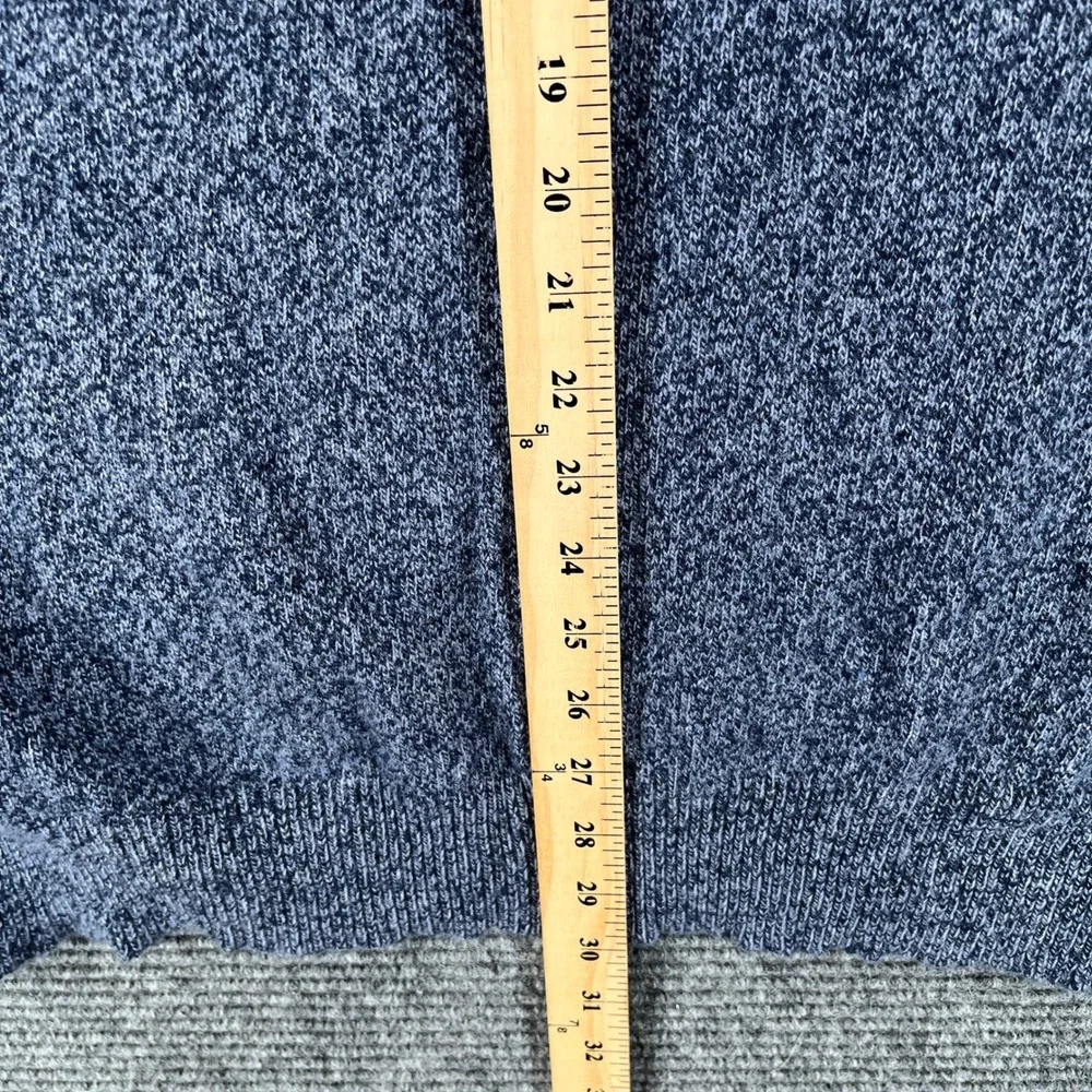 J.Crew Shawl Neck Sweater Mens L Blue Marled Lambswool Blend Casual Pullover